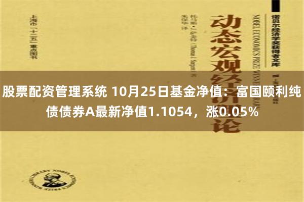 股票配资管理系统 10月25日基金净值：富国颐利纯债债券A最新净值1.1054，涨0.05%