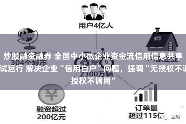 炒股融资融券 全国中小微企业资金流信用信息共享平台试运行 解决企业“信用白户”问题，强调“无授权不调用”