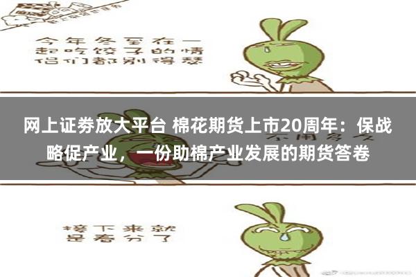 网上证劵放大平台 棉花期货上市20周年：保战略促产业，一份助棉产业发展的期货答卷